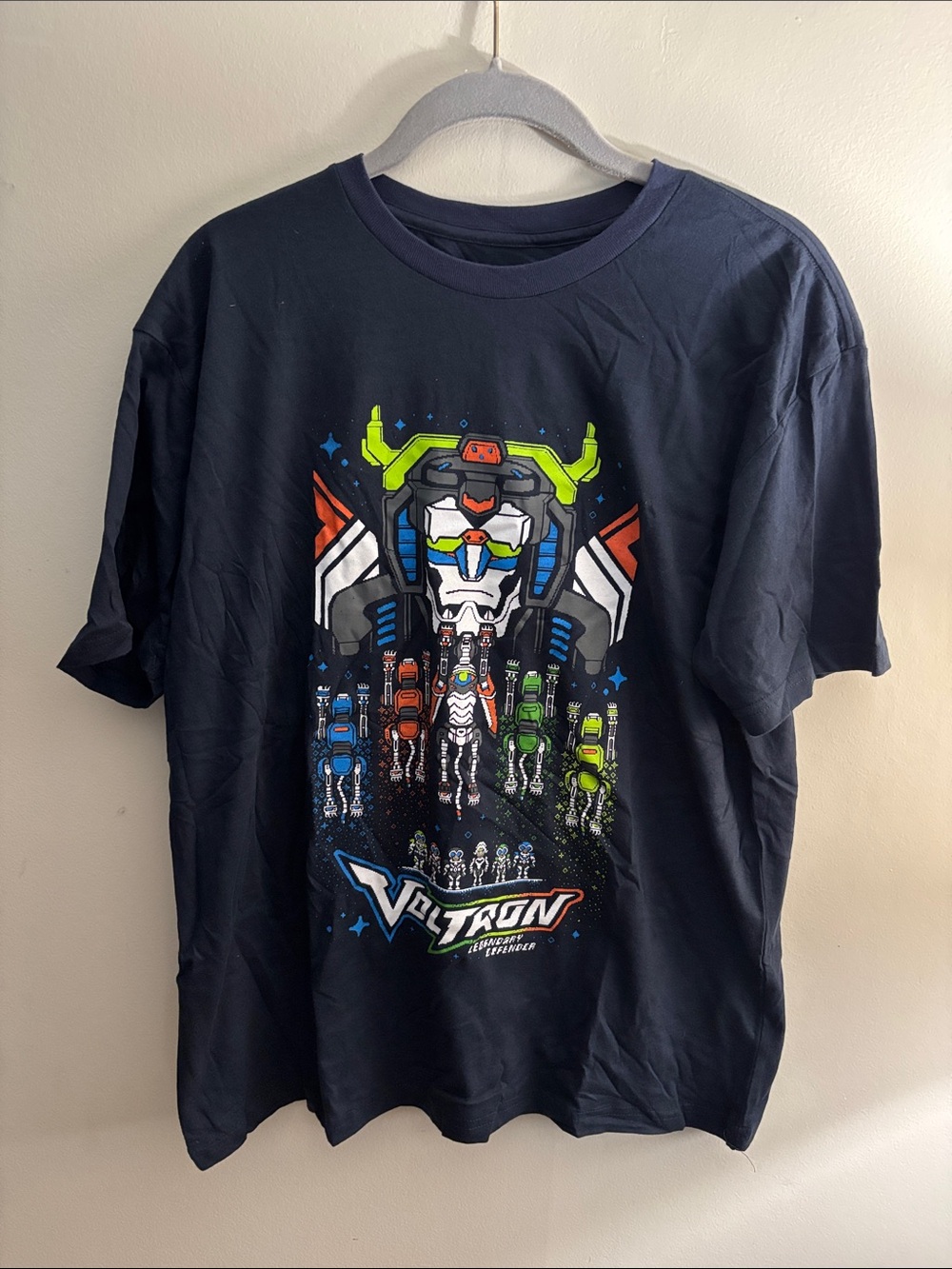 Dreamworks Navy Graphic Tee with Multicolor Voltron Print